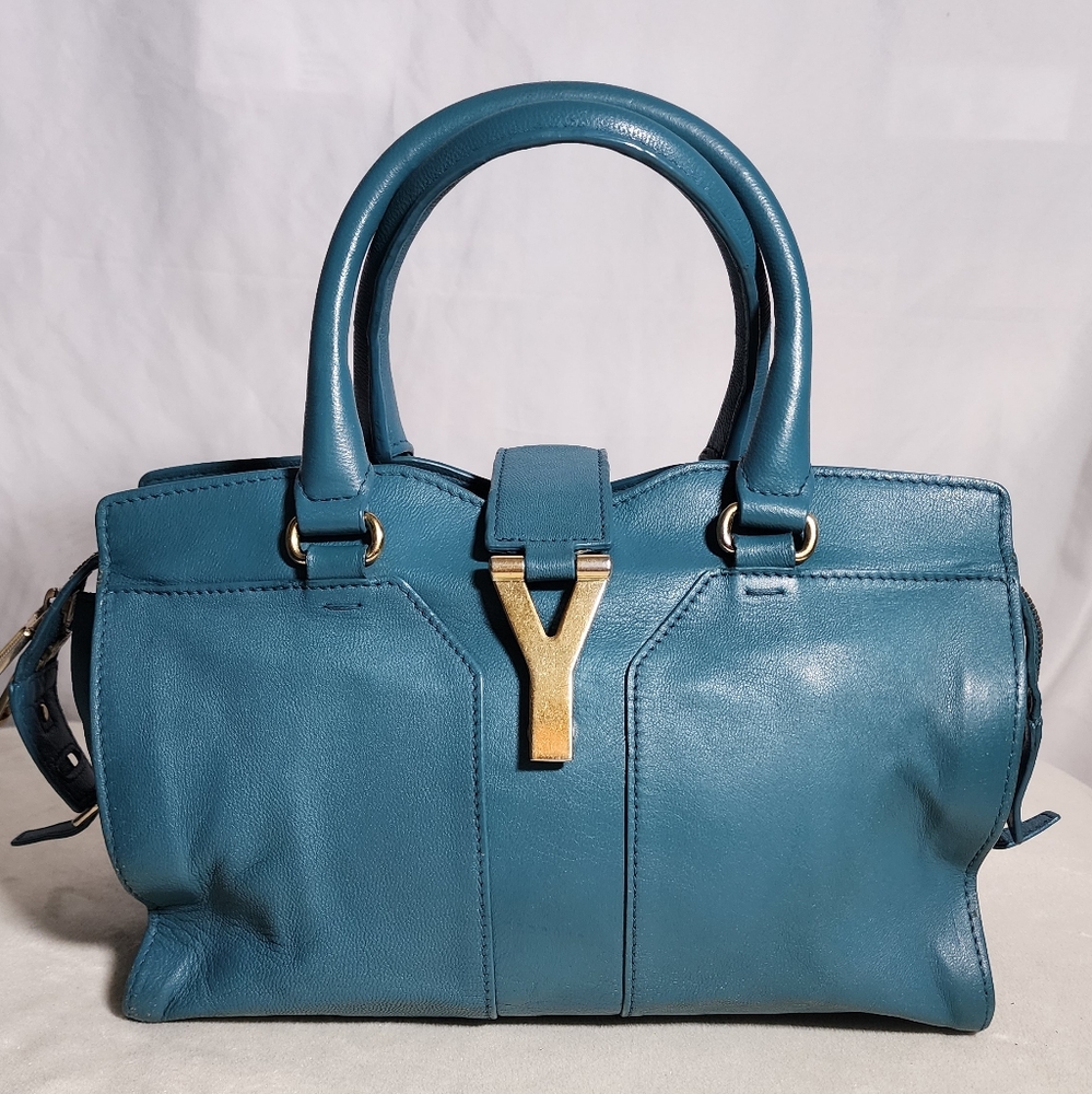 Yves Saint Laurent small cabas 2 way (orig strap not incl). Minor corner wear. - Picture 1 of 16